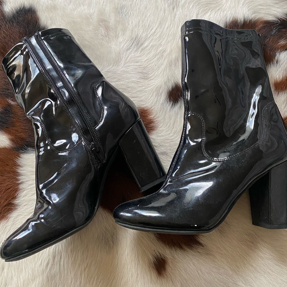 Patent Leather Booties